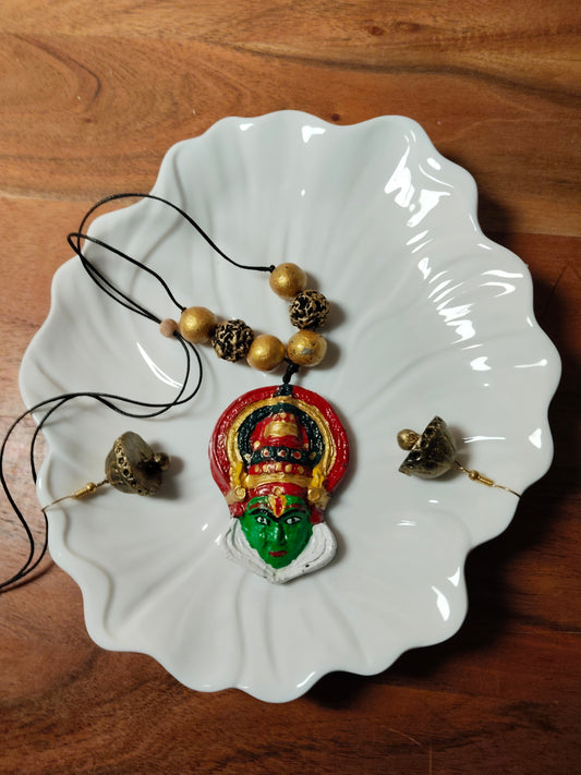 Multi Color Terracota Kerala Kathakali Theme Necklace Set