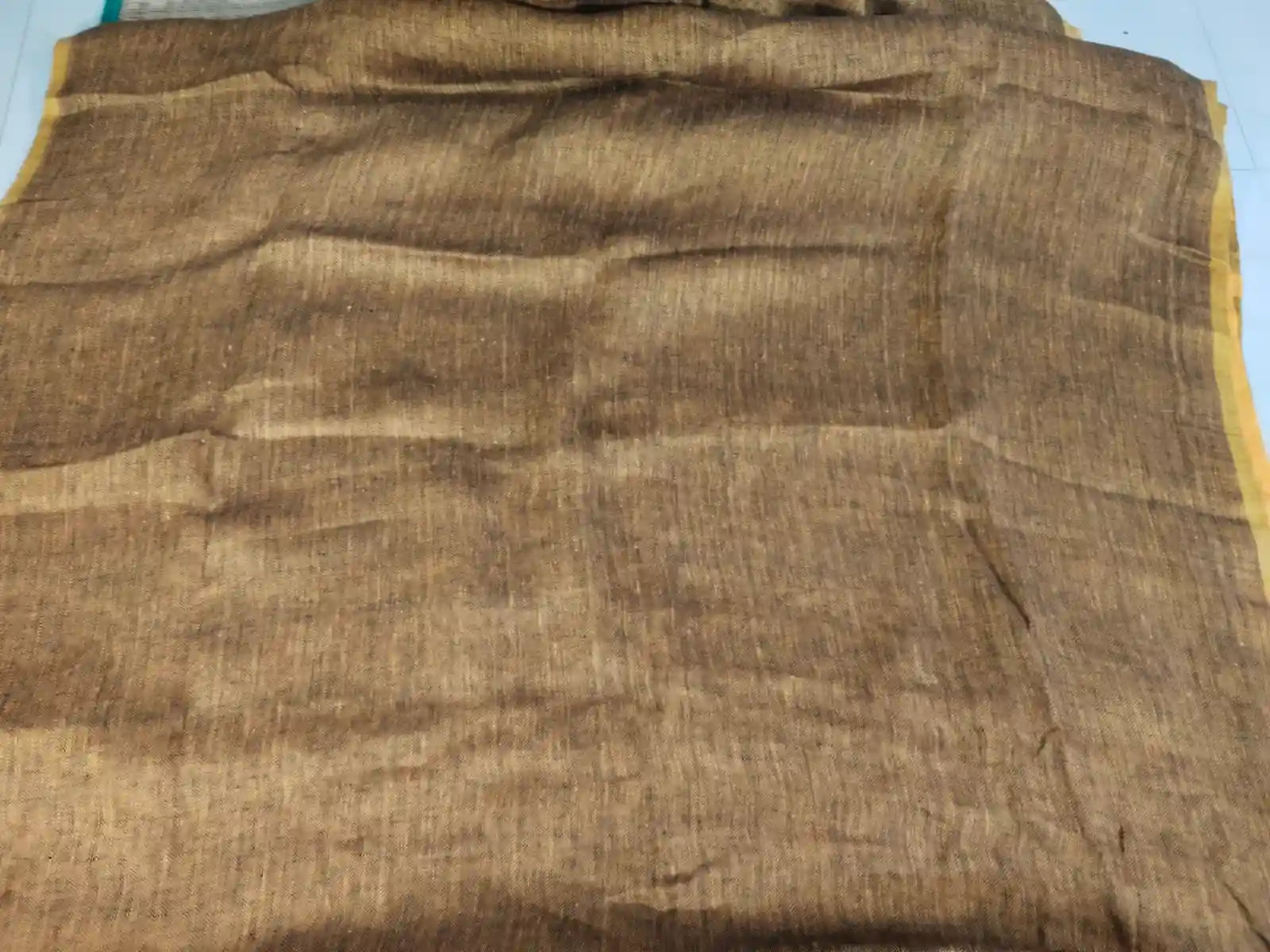 Mustard Yellow Jute Silk Saree