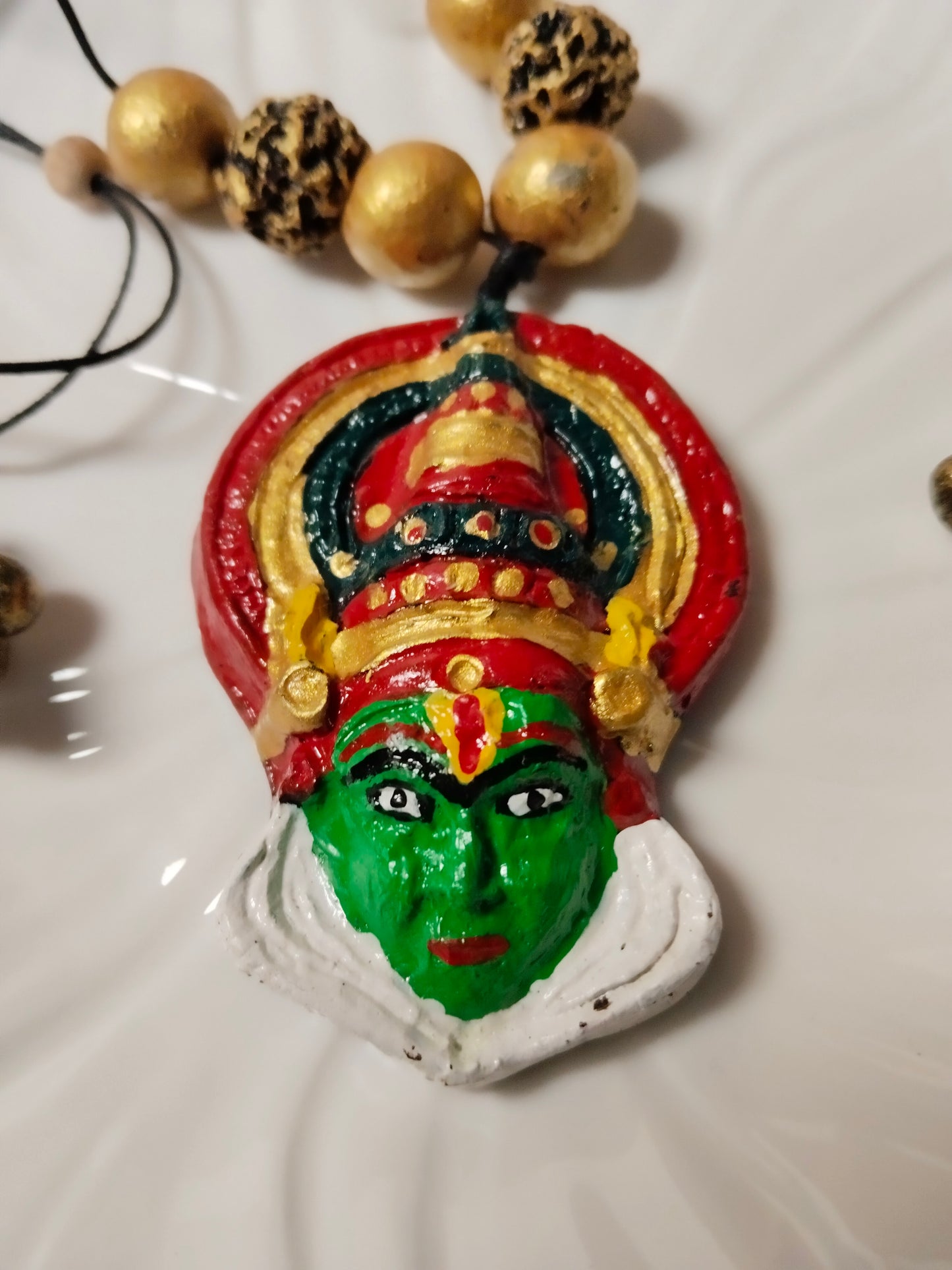 Multi Color Terracota Kerala Kathakali Theme Necklace Set