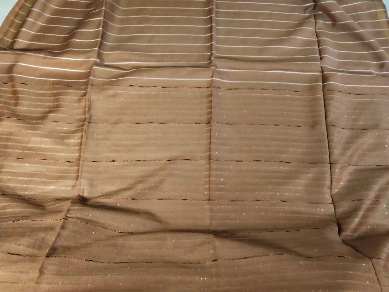 Pallu of Beige Cotton Viscose Saree