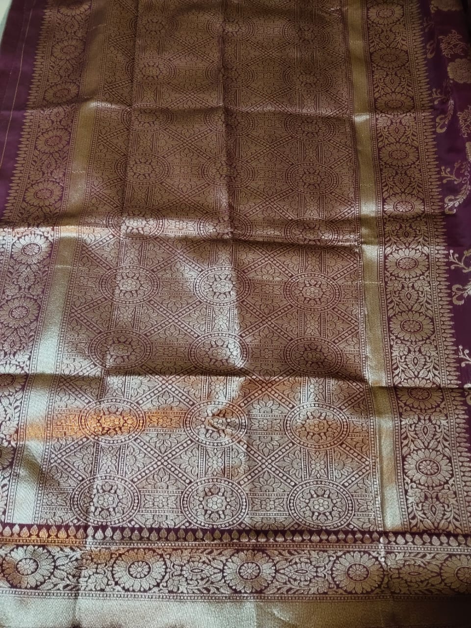 Purple Banarasi Semi Silk Saree